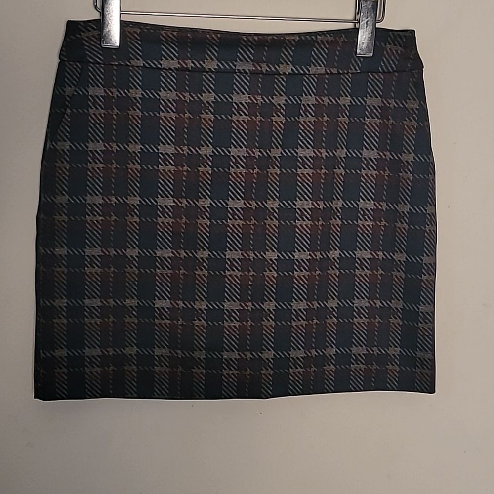 Swing Control Stretchy Mini Skort Sz 6 Navy Plaid Golf Sporty